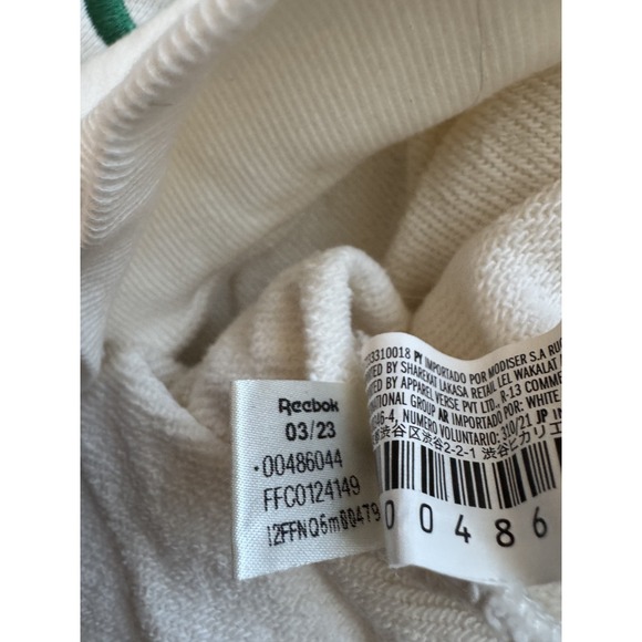 Reebok x Forever 21 Cropped Half-Zip Pullover Sweatshirt Chalk Cream Large - Picture 8 of 8